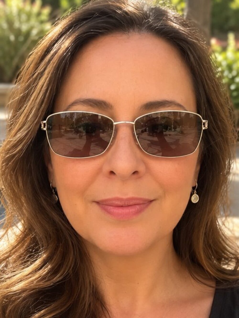 Liz Claiborne Gold Tone Brown Gradient Sunglasses with Case